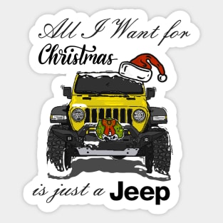 Christmas Jeep Yellow Sticker